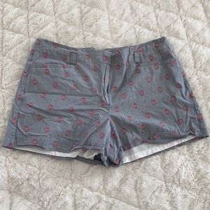 Blue/grey striped shorts